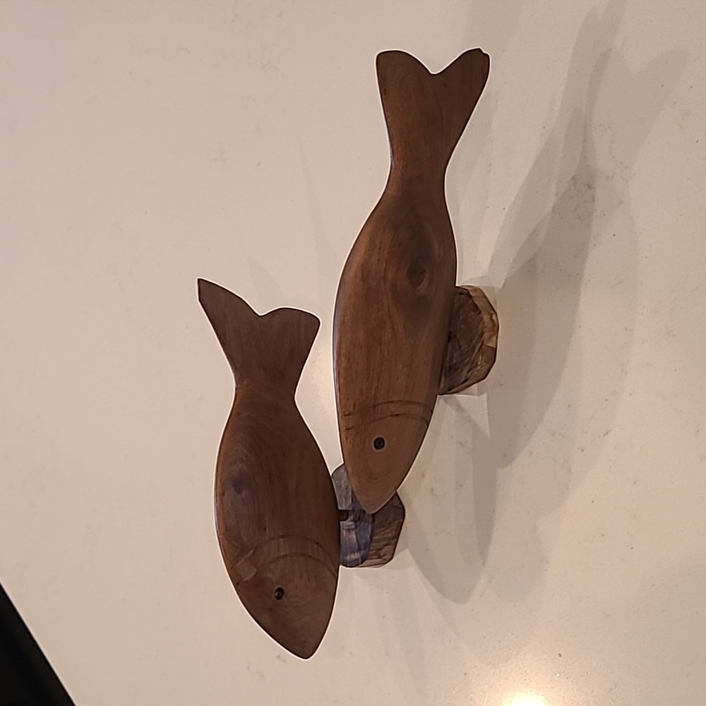 Beautiful Set Handmade/ Carved Fish